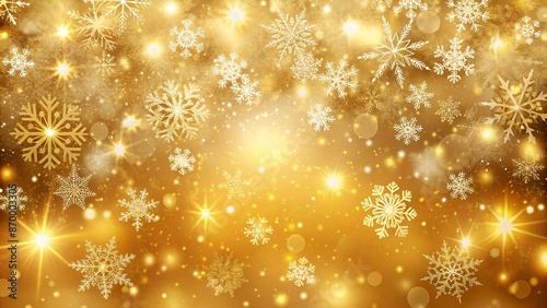 Hintergrund in gold - Schnee - Winter - Weihnachten - Silvester © Alon