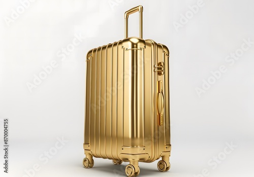 gold Suitcase with Wheels

