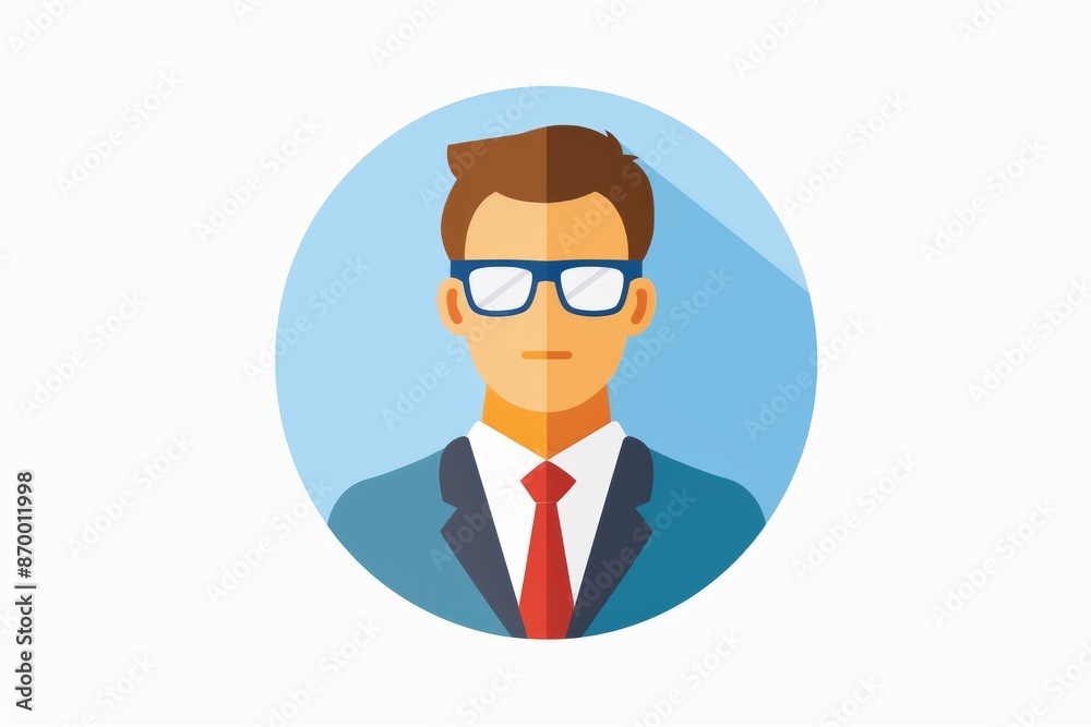 Businessman in a suit with glasses representing corporate professionalism and intelligence Businessman in a suit with glasses representing corporate professionalism and intelligence
