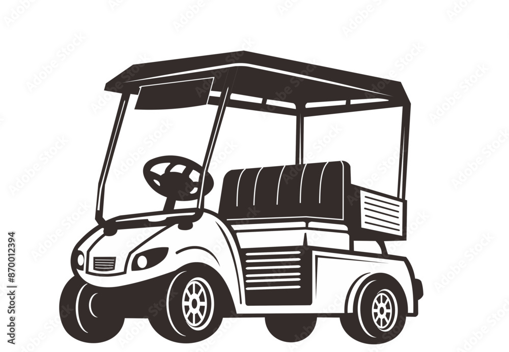 Golf car silhouette vector Golf car silhouette vector