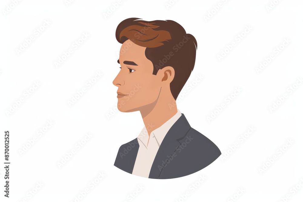 Profile of a man in a suit representing corporate professionalism and modern style Profile of a man in a suit representing corporate professionalism and modern style