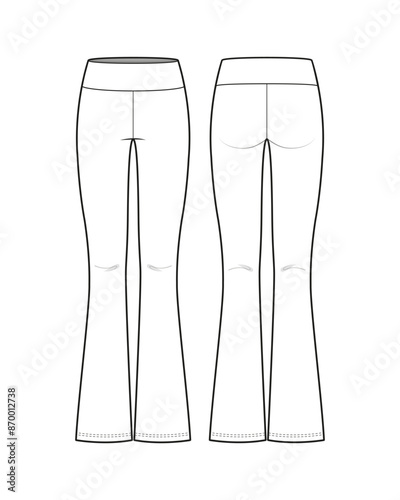 Mid-Rise Flared Leggings with Waistband