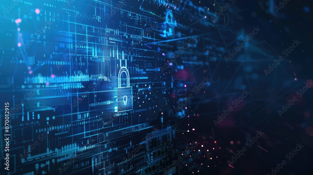 Obraz premium Cyber ​​Security Technology Abstract