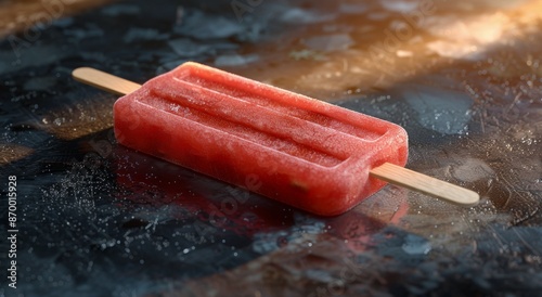 Refreshing Watermelon Popsicles on Ice With Summer Sun
