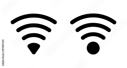 WIFI Icon vector isolated on white background. signal vector icon. Wireless and wifi icon or sign for remote internet access
