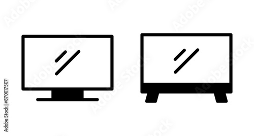 TV icon vector isolated on white background. Television icon