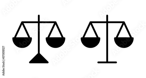 Scales icon vector isolated on white background . Law scale icon. Justice sign