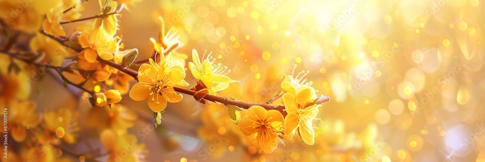 Spring nature background. Spring yellow flowers close up on abstract light backdrop. spring season concept, symbol of 8 March, women's day. Copy space Spring nature background. Spring yellow flowers close up on abstract light backdrop. spring season concept, symbol of 8 March, women's day. Copy space