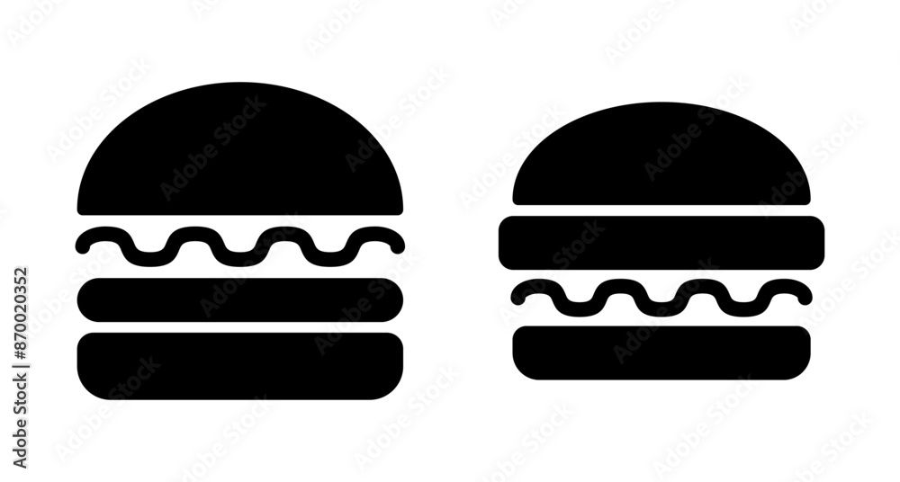 Hamburger icon vector isolated on white background. Burger and hamburger icon. Fast food vector icon Hamburger icon vector isolated on white background. Burger and hamburger icon. Fast food vector icon