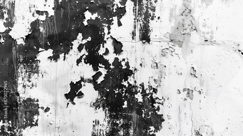 Wallpaper Mural Antique Black and White Painted Blank Wall, Textured Color Background Design, Weathered Distressed Vintage Backdrop, Peeling Paint Closeup, Abstract Digital Grungy Texture Torontodigital.ca