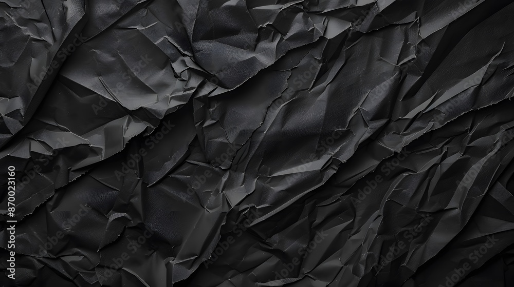 Wrinkled black old wrinkled paper. Dusty cardboard wrapping Wrinkled black old wrinkled paper. Dusty cardboard wrapping