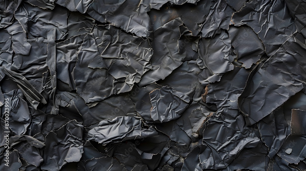 Wrinkled black old wrinkled paper. Dusty cardboard wrapping Wrinkled black old wrinkled paper. Dusty cardboard wrapping