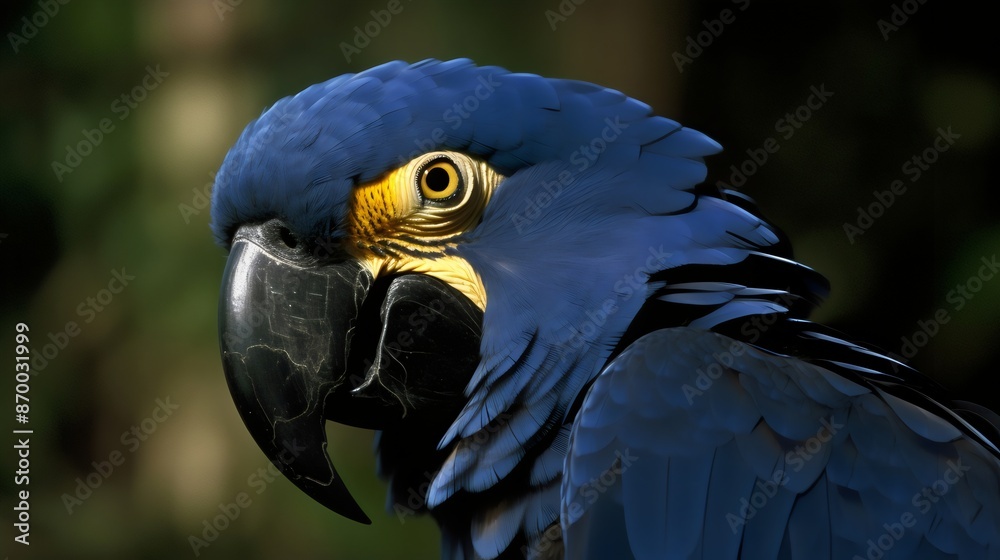 Obraz premium Closeup of a Hyacinth Macaw