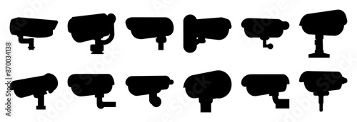 Cctv security camera silhouette set vector design big pack of illustration and icon