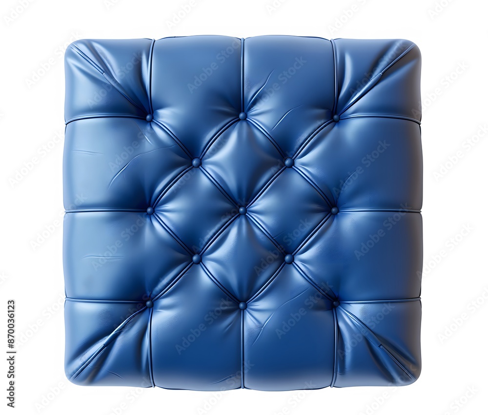 Fototapeta premium Blue Chair Cushion on White Background