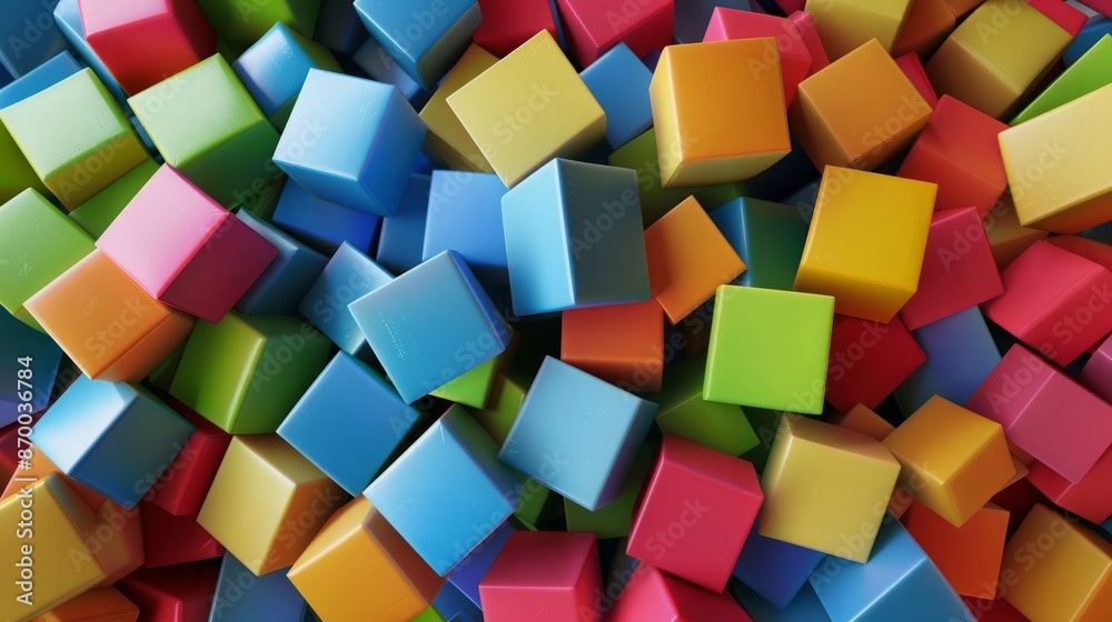 Abstract colorful digital still life background with cubes. 3d render illustration Abstract colorful digital still life background with cubes. 3d render illustration