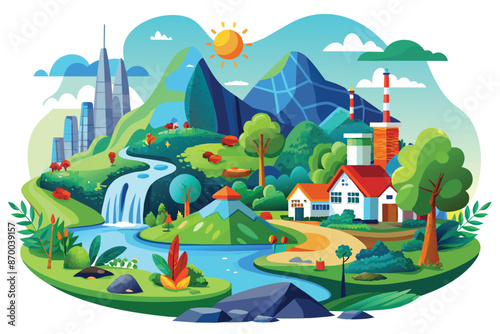 Playful Cartoon Illustration in Bright Colors