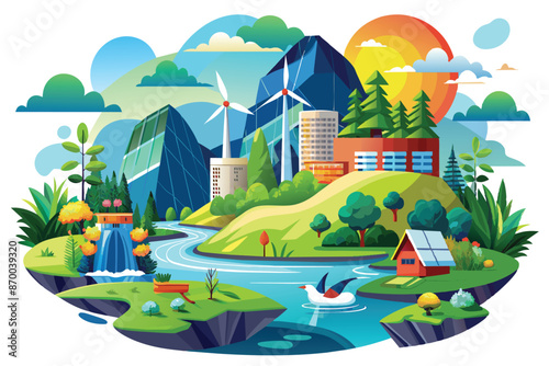 Playful Cartoon Illustration in Bright Colors