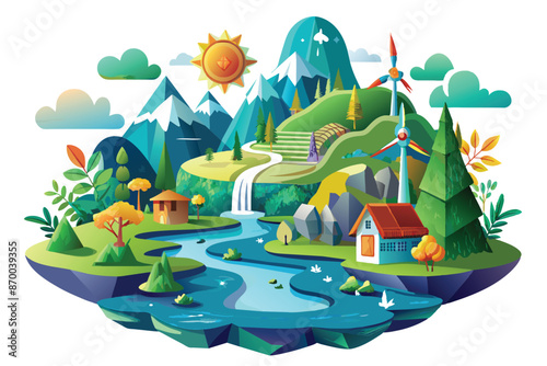 Playful Cartoon Illustration in Bright Colors