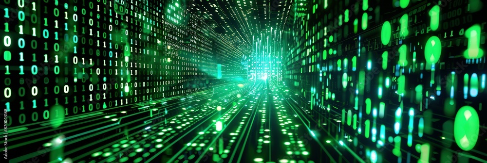 Obraz premium Digital Data Stream: A Futuristic Perspective