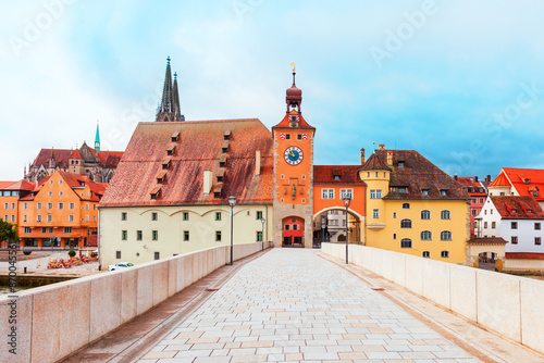 Bridge Tower or Brueckturm in Regensburg photo