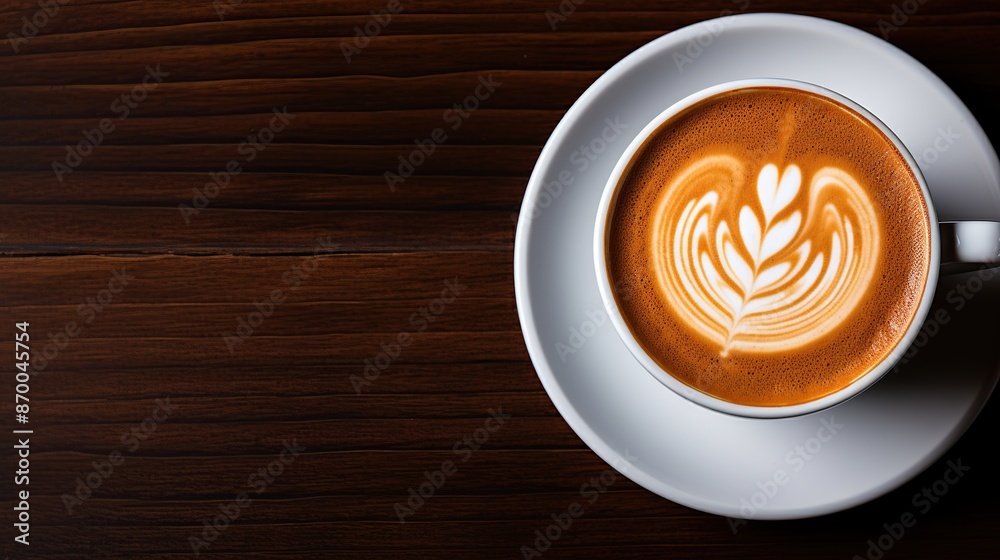 A Cup of Latte Art on a Wooden Table A Cup of Latte Art on a Wooden Table