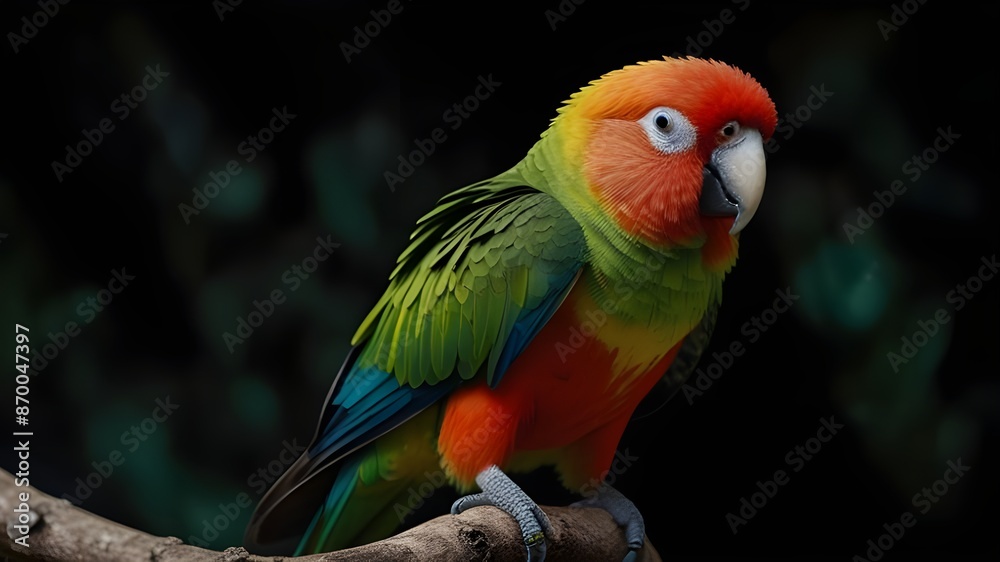 Obraz premium A portrait of a beautiful yellow-headed double amazon bird