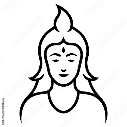 Lord Shiva Logo Icon vector illustration silhouette and line art