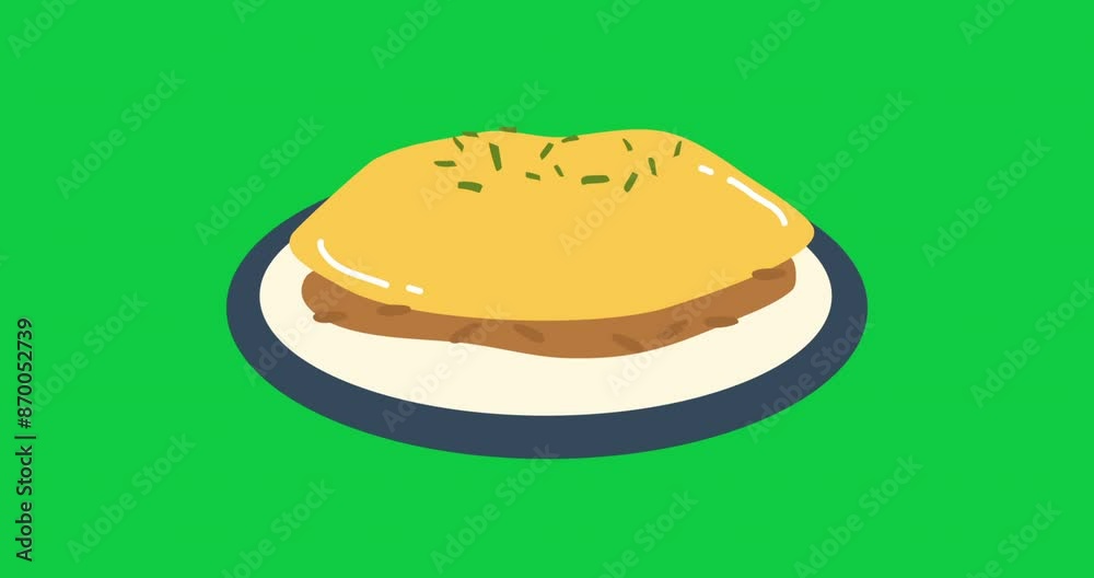 omurice japan food fried rice in an omelet wrapping animation omurice japan food fried rice in an omelet wrapping animation