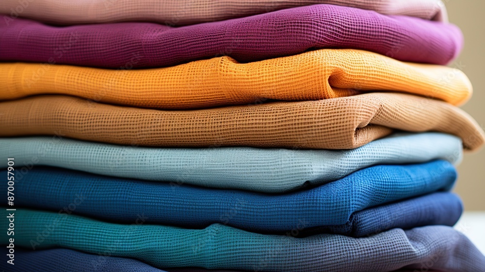 Stack of Colorful Fabric Swatches Stack of Colorful Fabric Swatches