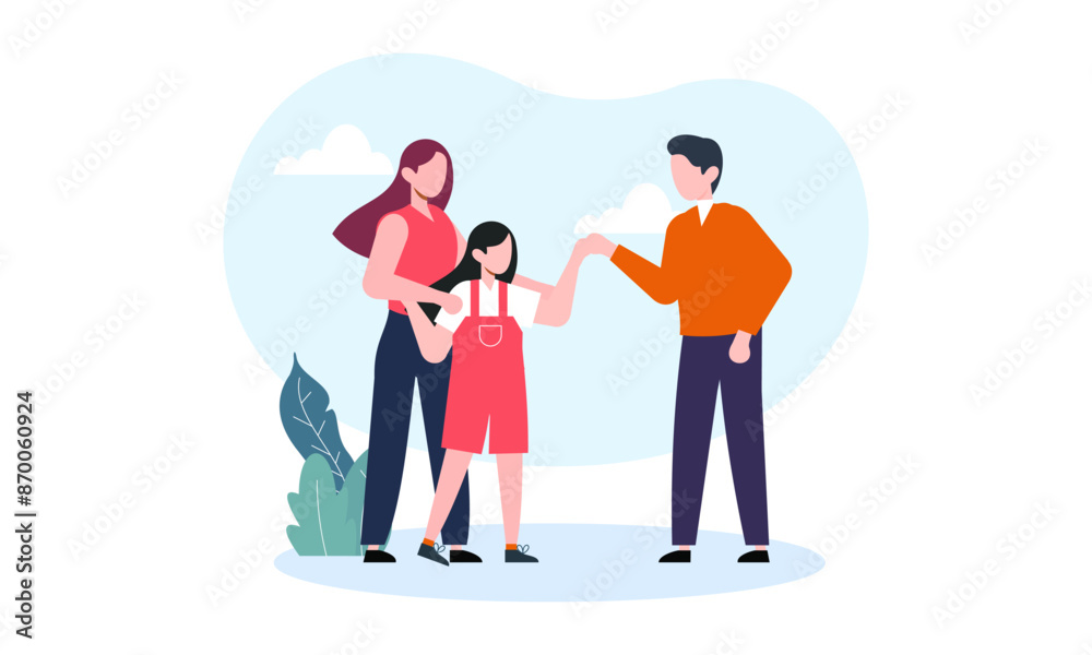 Hand drawn asian family illustration Hand drawn asian family illustration