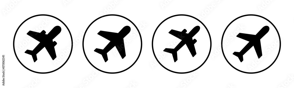 Plane icon set. Airplane icon vector. Flight transport symbol. Travel illustration. Holiday symbol Plane icon set. Airplane icon vector. Flight transport symbol. Travel illustration. Holiday symbol