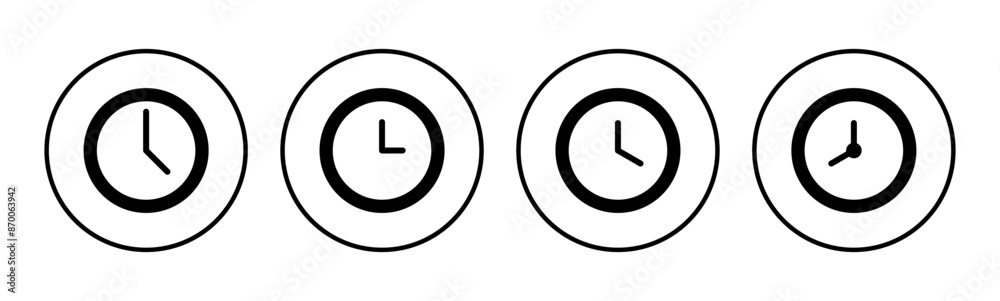 Clock icon set. Time icon vector. watch icon symbol