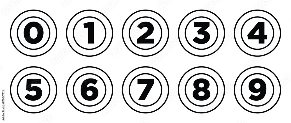 black and white number icons 1 to 10 with arrows on a transparent background. black and white number icons 1 to 10 with arrows on a transparent background.