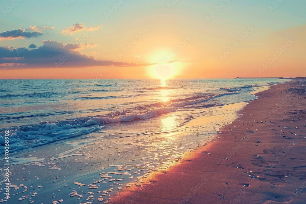 Fototapeta premium sunset in Summer, beach in summer, relaxing