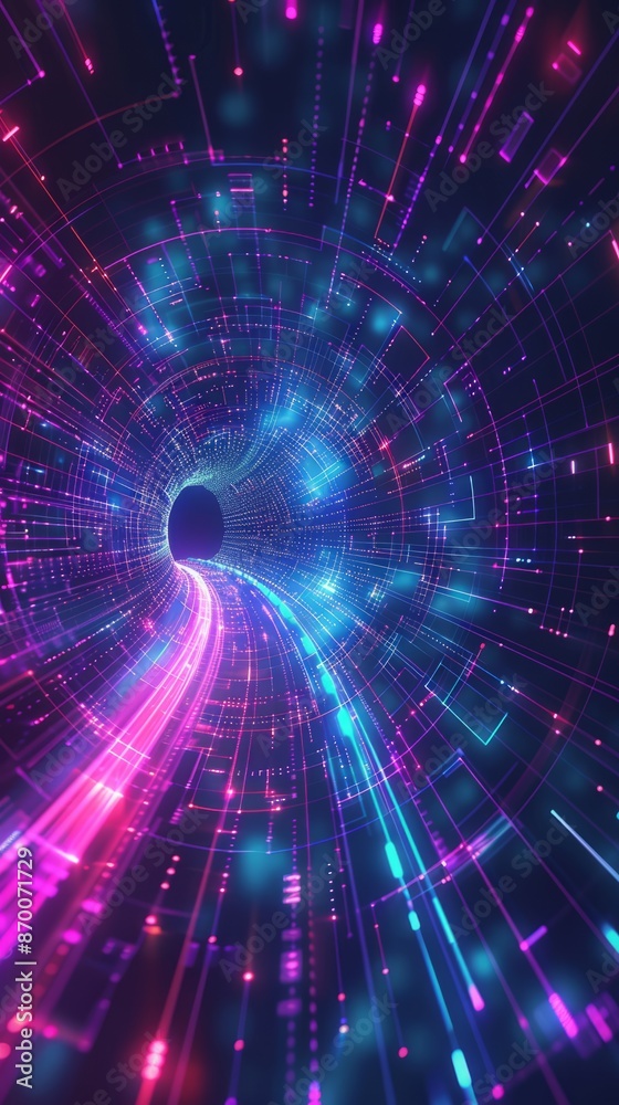 Abstract futuristic technology abstract background with lines for network, big data, data center, server, internet, speed. dark blue and pink neon lights into digital technology tunnel Abstract futuristic technology abstract background with lines for network, big data, data center, server, internet, speed. dark blue and pink neon lights into digital technology tunnel
