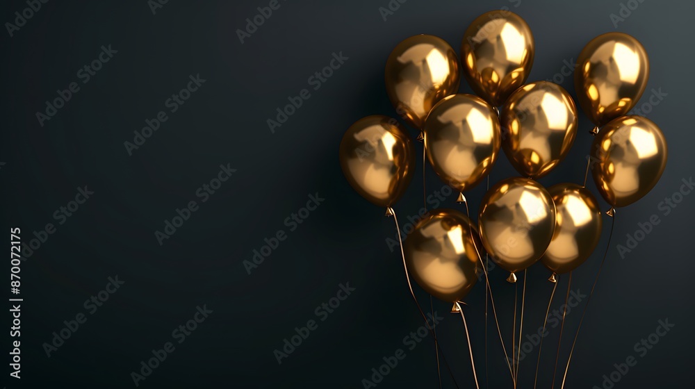 golden balloon on dark background golden balloon on dark background