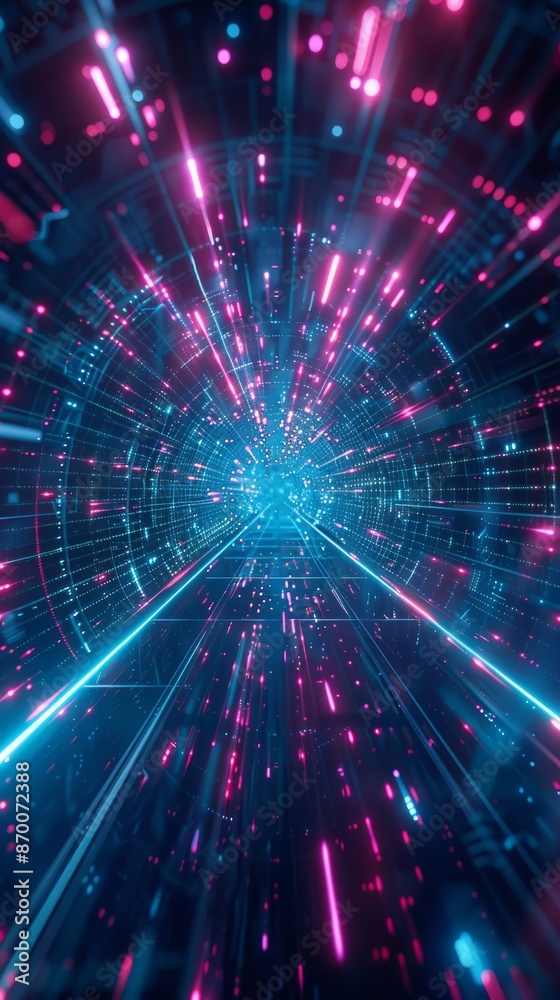 Abstract futuristic technology abstract background with lines for network, big data, data center, server, internet, speed. dark blue and pink neon lights into digital technology tunnel Abstract futuristic technology abstract background with lines for network, big data, data center, server, internet, speed. dark blue and pink neon lights into digital technology tunnel