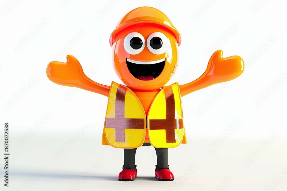 Safety vest shaped funny character Safety vest shaped funny character