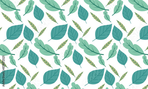 Seamless abstract leaves pattern background