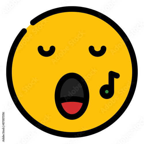 singing face expression icon 