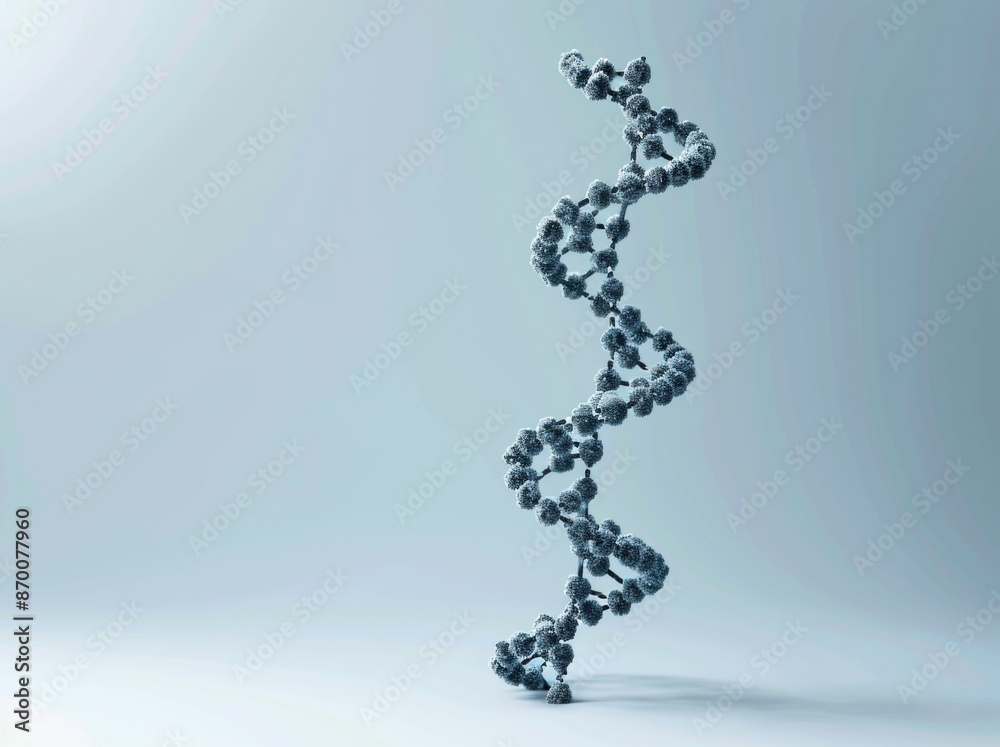 3D DNA Strand Model on Blue Background with Copy Space for Science, Medical, Research, Education, Genetics and Technology Concept 3D DNA Strand Model on Blue Background with Copy Space for Science, Medical, Research, Education, Genetics and Technology Concept