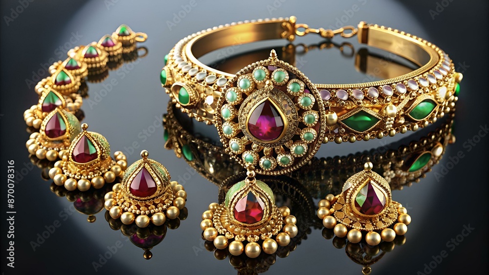 Jewelry isolated on background. 3d rendering - illustration Jewelry isolated on background. 3d rendering - illustration