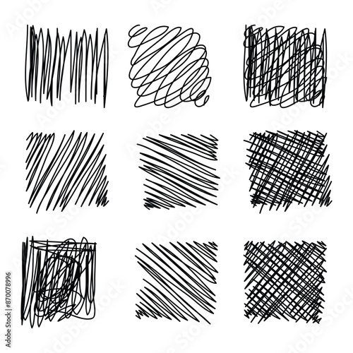 Pencil sketch texture scribble collection. Hand drawn freehand scribble line texture.