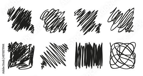 Sketch texture scribble collection. Hand drawn line pen hatching, doodle chalk sketchy clip art, freehand scribble line texture.