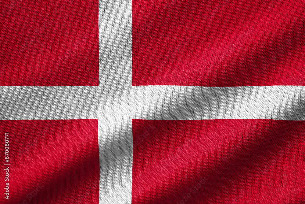 Digital illustration of the flag of Denmark with a waving texture Digital illustration of the flag of Denmark with a waving texture