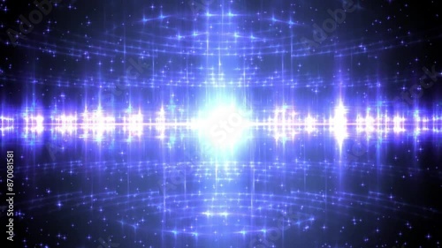 4k Blue Sparkling Halo View Motion Background