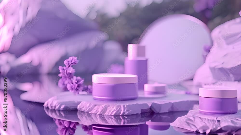 Lavender Skincare Products on Rock Surface with Ai generated.
Lavender Skincare Products on Rock Surface with Ai generated.