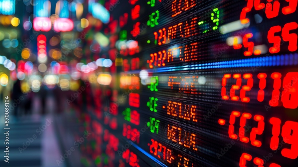 Stock Market Background with Illustration of Rapidly Changing Stock Indices Stock Market Background with Illustration of Rapidly Changing Stock Indices