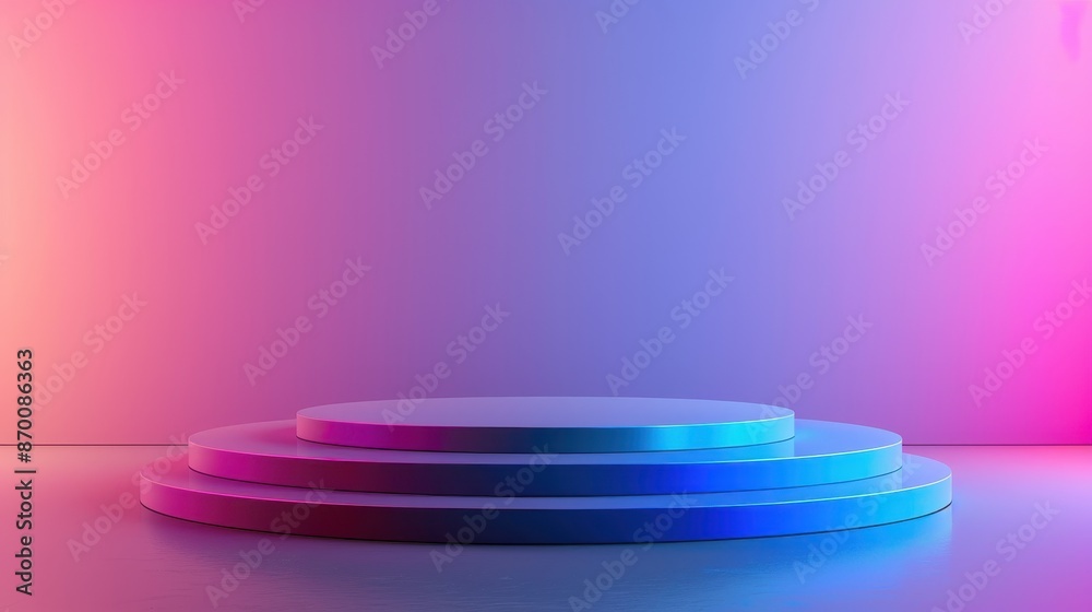 Modern rounded podium on a gradient background, illustration background Modern rounded podium on a gradient background, illustration background